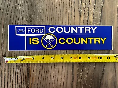 OLD VINTAGE 1970's BUFFALO SABRES NHL HOCKEY TEAM BUMPER STICKER - FORD COUNTRY • $7.99