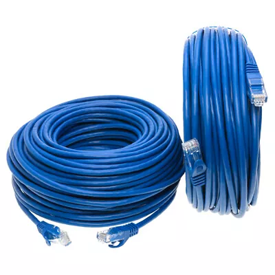 CAT5 Ethernet Patch Cable RJ-45 Internet Cord Blue 25FT- 200FT Multi-Pack LOT • $306.89