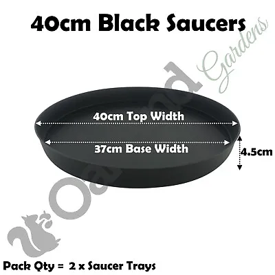 £8.50 • Buy Round Plastic Plant Pot Saucer Water Drip Tray 40cm Black Base Tray Qty = 2