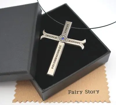 Anime One Piece Dracule Mihawk Inspired Necklace Cosplay Cross Sword Pendant • $50.99