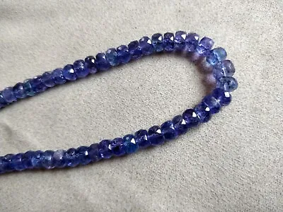 AAA+ Grade Natural Tanzanite 5 Mm Faceted Beads Rondelles 16  Loose Beads Strand • $130