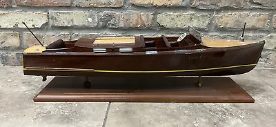 Vintage Wood Chris Craft Runabout Boat Model 25” Long 1930s Replica • $299.99