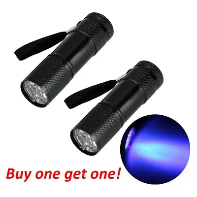 LED UV Flashlight 9led Light Inspection Torch Buy One Get One • $4.99