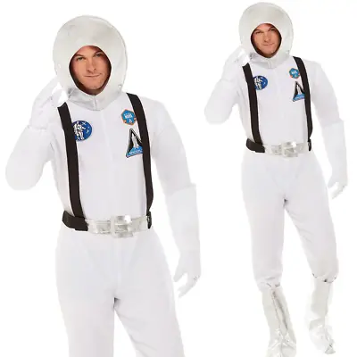 Mens Astronaut Costume Spaceman NASA Adults Book Day Week Fancy Dress Outfit • £26.99