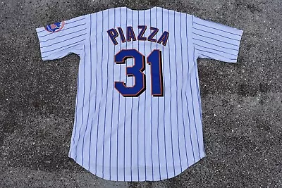 New! New York Mets #31 Mike Piazza White Pinstripe Baseball Jersey Men's XXXL • $45