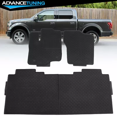 Fits 15-23 Ford F-150 F150 Heavy Duty 4Dr Floor Mats Front & Rear Black Latex • $49.99