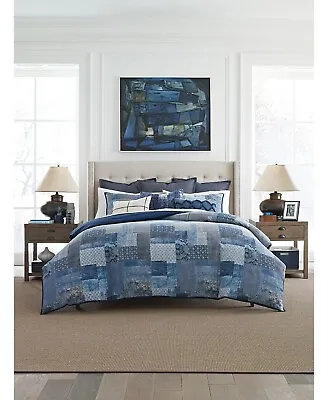 Tommy Hilfiger Oasis Indigo Patchwork Cotton 2-Pc. Comforter Set - TWIN - Blue • $76.48