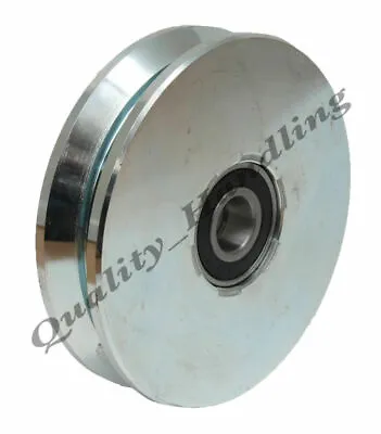 Gate Wheel Pulley Wheel 140mm V Groove Steel Wheel Double Ball Bearing Heavy • £49.89