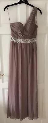 Jane Norman Dress Ball Gown Party Bridesmaid Blush Pink Mink One Shoulder Size 8 • £20