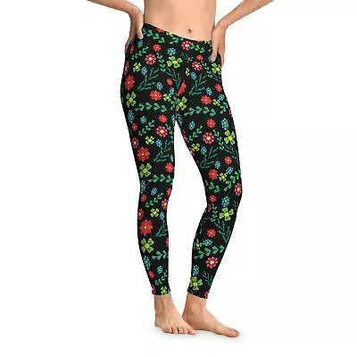 Generic Women Flower Floral Pattern Stretchy Leggings (AOP) • £34.79