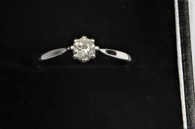 £75 • Buy 9ct White Gold Diamond Solitaire Ring 0.25ct SizeP