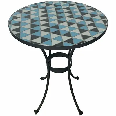 TK Classics 24  Mosaic Design Top Outdoor Patio Round Dining Table In Black • $117.19