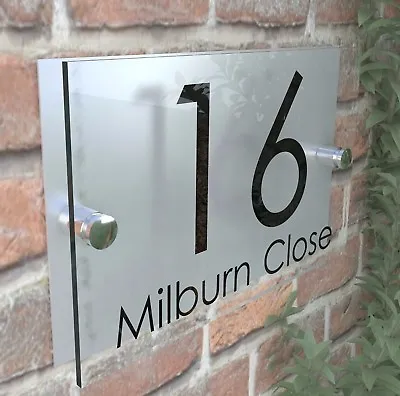 Contemporary HOUSE SIGN / PLAQUE / DOOR / NUMBER / GLASS EFFECT ACRYLIC • £7.99