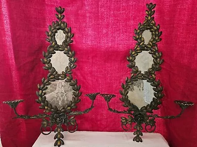 Vintage Venetian Mirrors With Candle Stands • $59