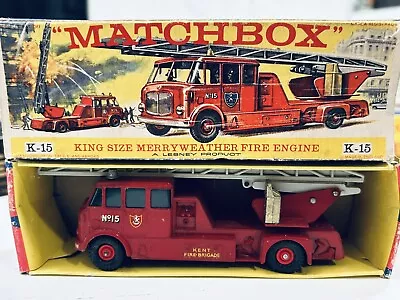 1964 Matchbox Lesney K15 King Size Merryweather Fire Engine Truck England In Box • $9.99