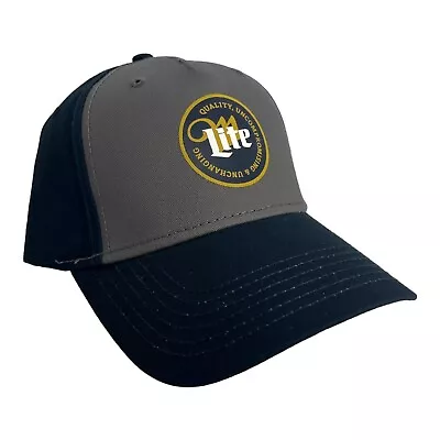 New Miller Lite Beer Blue Gray Baseball Hat Adult Size One Size Curved • $18.95