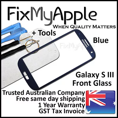 Samsung Galaxy S III S3 I9300 I9305 Blue Front Glass Screen Lens Replacement 3G • $7.95