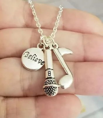Believe Necklace Eighth Note Music Jewelry Singer Music Note Steve Perry Jewelry • $22.95