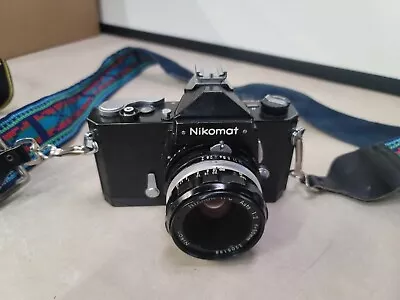 Nikon Nikkormat Black  FT Film Camera W/ 50mm Lens UNTESTED • $65