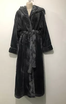 Marks & Spencer Rosie Luxury Hooded Robe Dressing Gown Size Charcoal Grey XL • £37.99