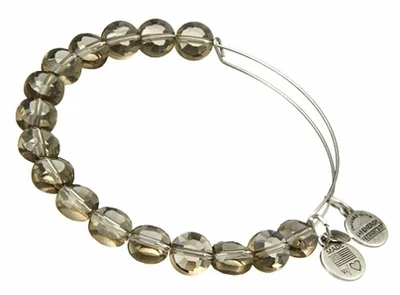 $20 • Buy Alex And Ani Smoke Luxe Bead Bangle Bracelet Russian SILVER
