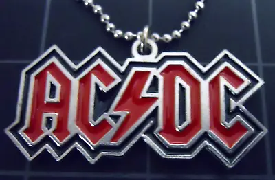 AC/DC Pendant Stainless Steel Chain New Old Stock HUGE LOGO Necklace 2002 • £86.74
