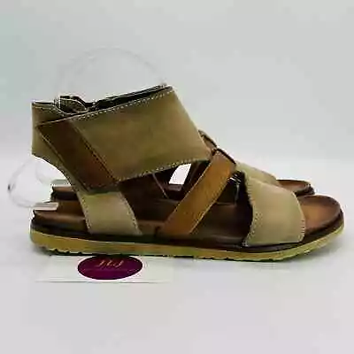 Miz Mooz Women's Tamsyn Tan Leather Ankle Strap Sandals Size 38 EU/ 7.5-8 US • $24.50