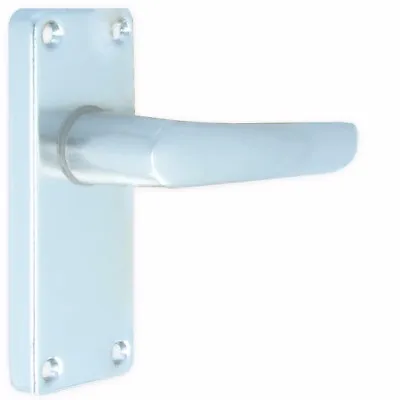 INTERNAL STRAIGHT LATCH DOOR HANDLES Pair Polished Aluminium Lever Lock 1-10 Set • £8.69