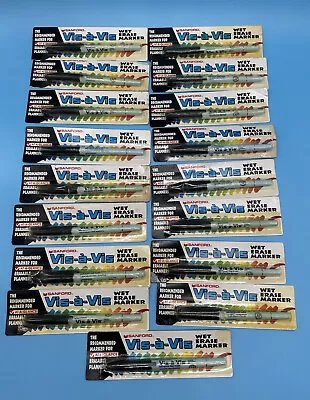 17 Vintage VIS A VIS Wet Erase Marker Sanford Black Overhead Transparency Pen • $31.50