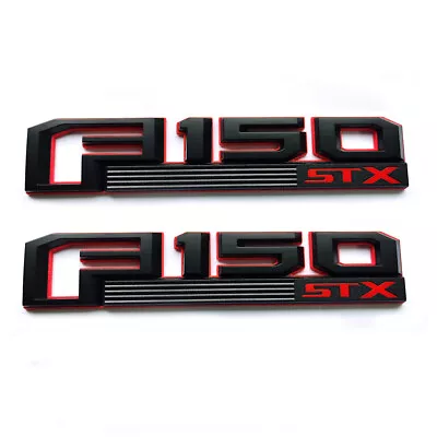 2pack OEM F150 STX Emblems Fender Badges 3D For F-150 STX Genuine Black Red • $59.16