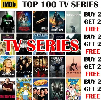 IMDb Top 100 TV Series Posters A4 A3 Size BUY 2 GET 2 FREE (pt16) • £7.99
