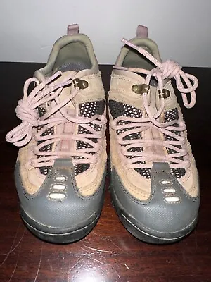 Fat Face Walking Comfy Good Grip Hiking Shoes Women Size 4 Grey Pink Baige • £10