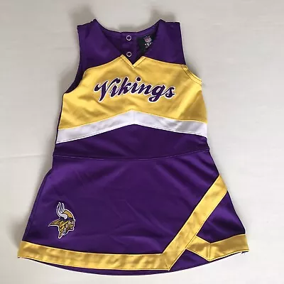$25.99 • Buy Minnesota Vikings Girls Toddler Cheerleader Outfit NFL Size 2T Purple Gold SKOL