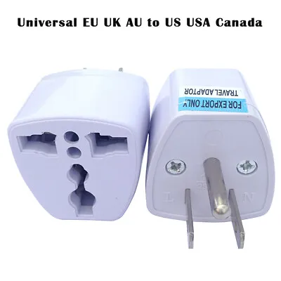 Universal EU UK AU To US USA Canada AC Travel Power Plug Adapter Converter • £2.39