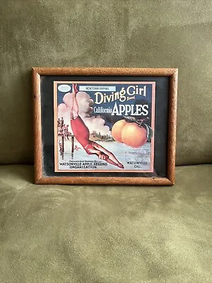 Vintage Art Deco Diving Girl Brand Apples • $30