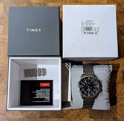 Timex Waterbury Dive 41mm Analog Quartz Watch Stainless Steel Black TW2V49700VQ • $119