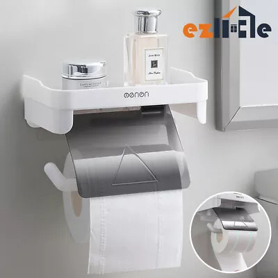 $16.85 • Buy Toilet Paper Holder With Phone Shelf Tissue Roll Dispenser Bathroom Accessories