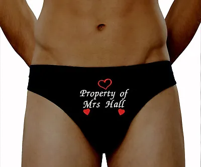 Personalised 2nd Anniversary Pants Mens Briefs 3 Hearts Custom Underwear Gifts • £10.88