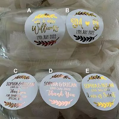 Foil Sticker Silve Round Label Thank You Wedding Love Is Sweet Personalised Gold • £3.99