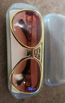 Elvis Presley Gold Sunglasses Metal Arms Plastic Frames EP & TCB & Case • $45