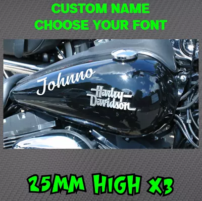 Custom Motorbike Helmet Tank Name X3 Sticker Car Decal Motorcylce MTB BMX Ride  • $9.50
