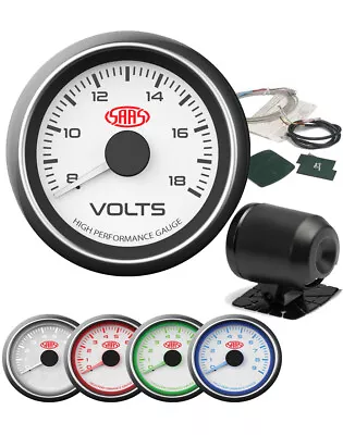 SAAS Volt Gauge 52 Mm Electrical Multi Color W/ Gauge Cup • $76