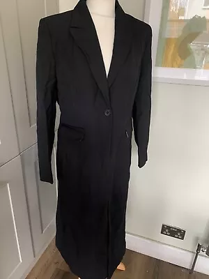 Topshop Black Full Length Maxi Coat Size 16 • £29.99