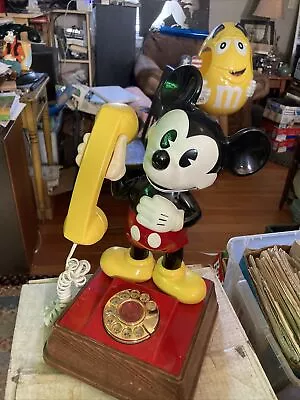 Gold Rotary Dial Phone Telephone Mickey Mouse Disney Vintage 15” • $79.99