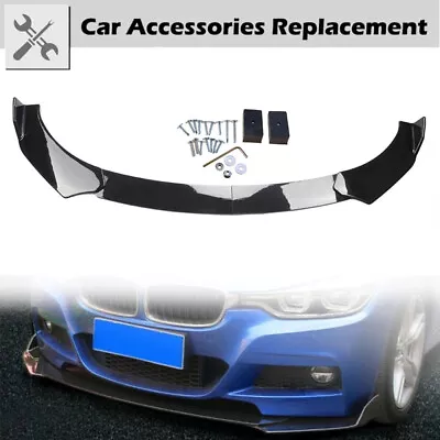 For BMW 3 Series F20 F30 E90 E92 Gloss Black Front Bumper Lip Splitter Spoiler • £18.89