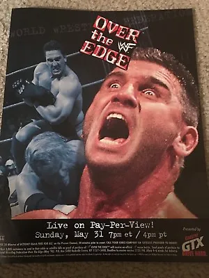 Vintage 1998 WWF OVER THE EDGE PPV Poster Print Ad KEN SHAMROCK ECW WWE RARE • $7.99