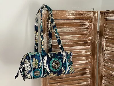 Vera Bradley Mod Floral Blue Double Handle Shoulder Bag Purse Zip Closure • $16