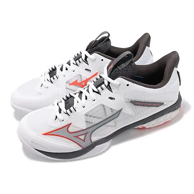 Mizuno Wave Claw Neo 2 Wide White Black Grey Red Men Badminton Shoes 71GA2270-03 • $125.87