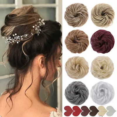 UK Curly Messy Bun Hair Piece Scrunchie Updo Fake Hair Extensions Wrap For Human • £8.50