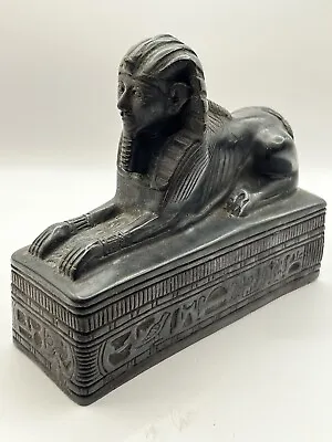 Vintage Antique Egyptian Sphinx Black Resin Statue Figurine Made In Egypt 7x5x2 • $34.99